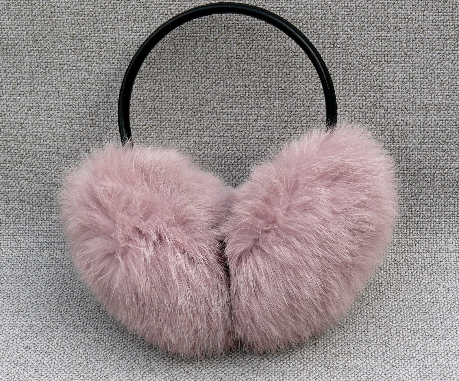 Pink ear warmers Rabbit fur earmuffs Fluffy ear muffs Warm Etsy
