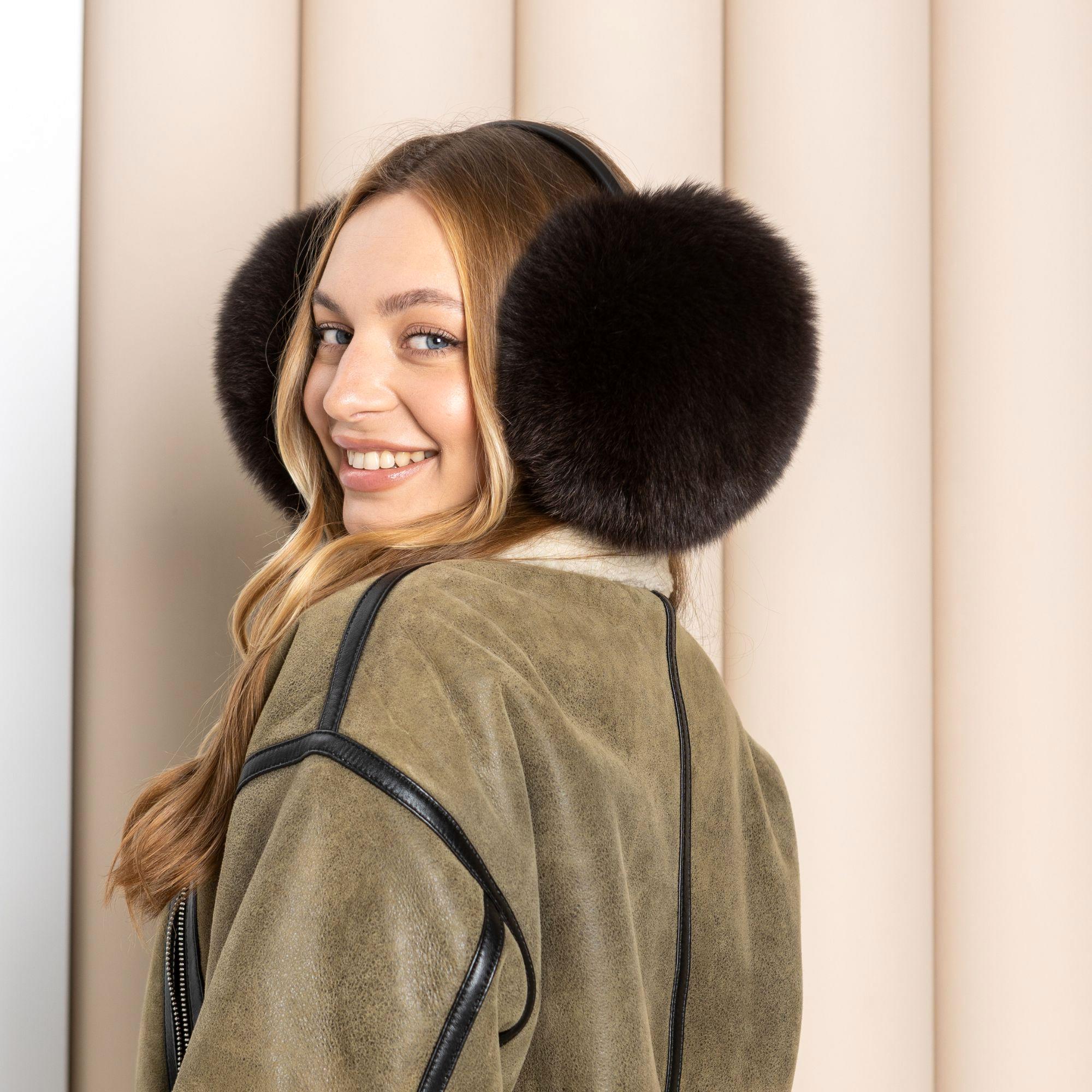 New Style Luxury Ladies Fox Fur Earmuffs Winter Women Warm Real Fox Fur Earmuffs Foldable Fox Fur Earmuffs - Luxury Fur Earmuffs – Surell  main image 4