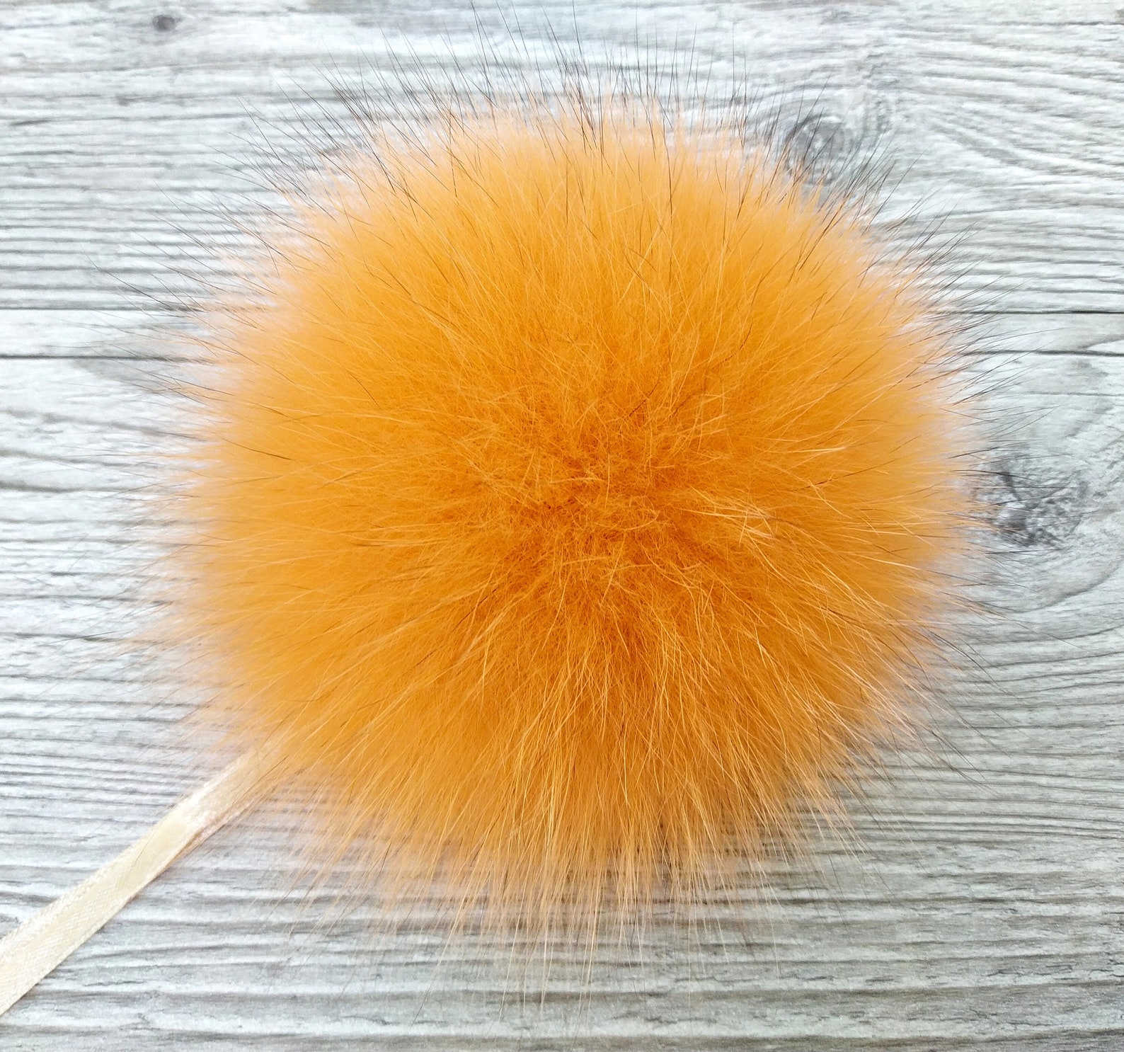 Orange Fur Pom Poms Fur Pompoms for Beanies Fluffy Pom Poms Etsy