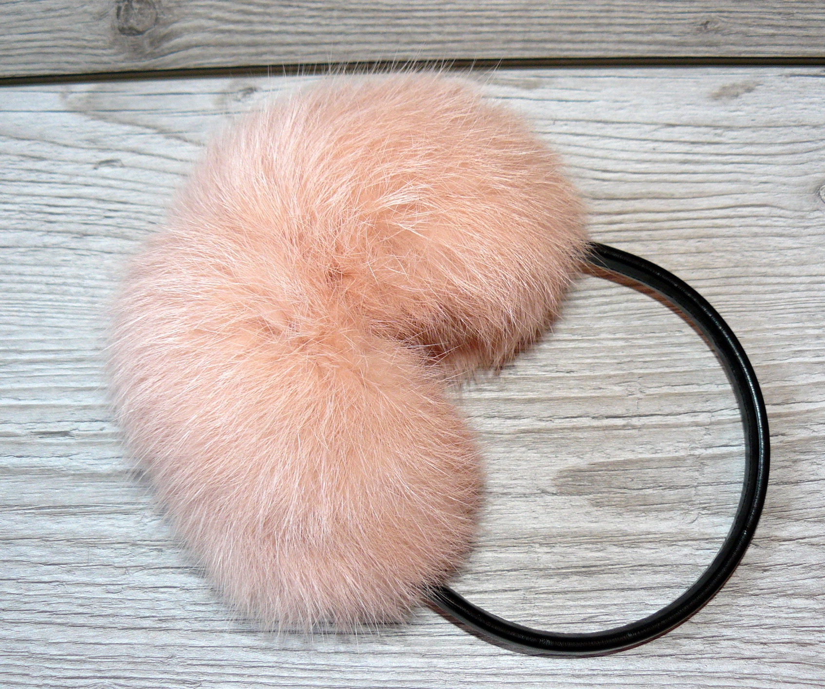 Beige fur earmuffs Rabbit fur ear muffs Powdery pink Etsy