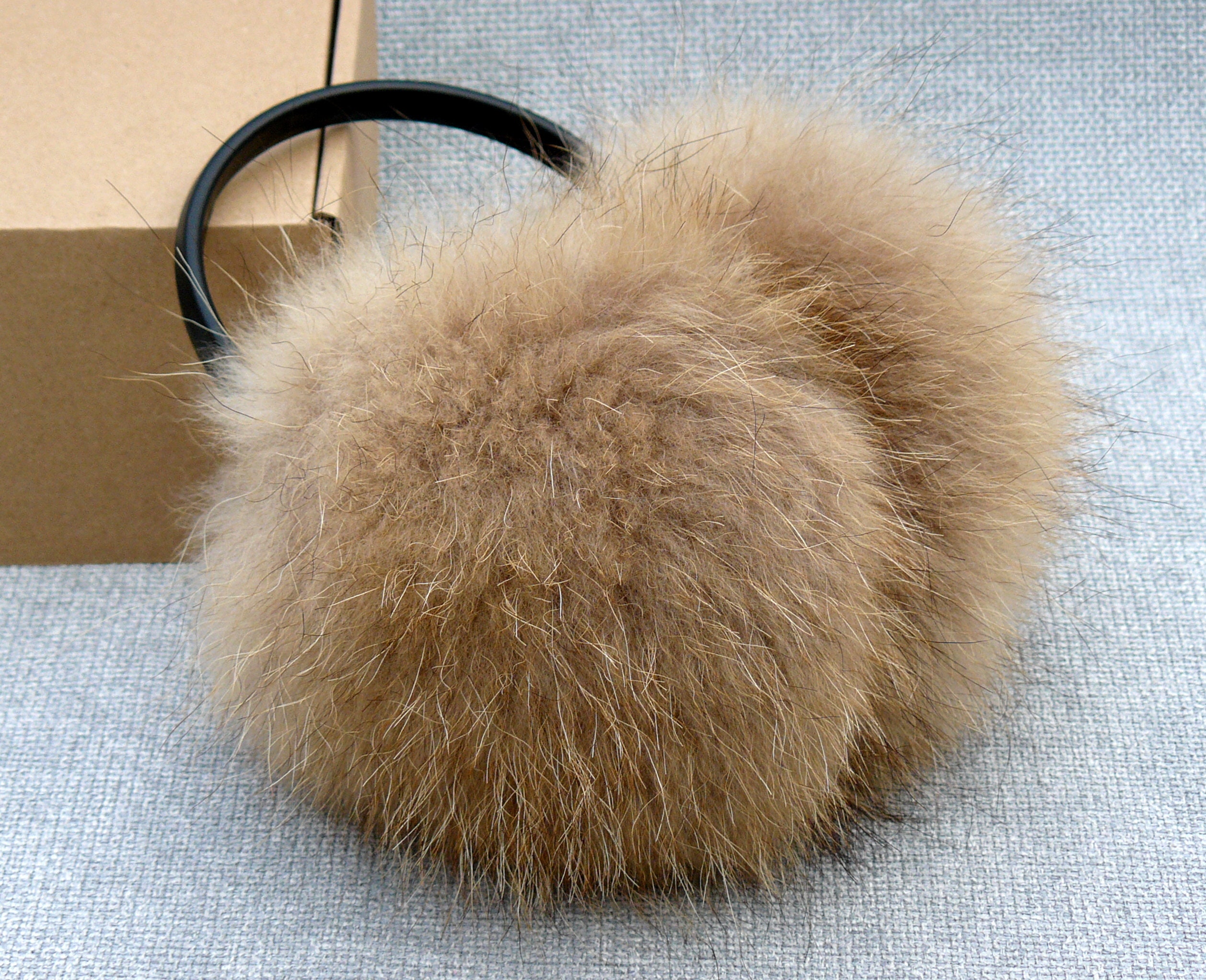 Beige Earmuffs Raccoon fur ear muffs Warm earmuffs Gift Etsy