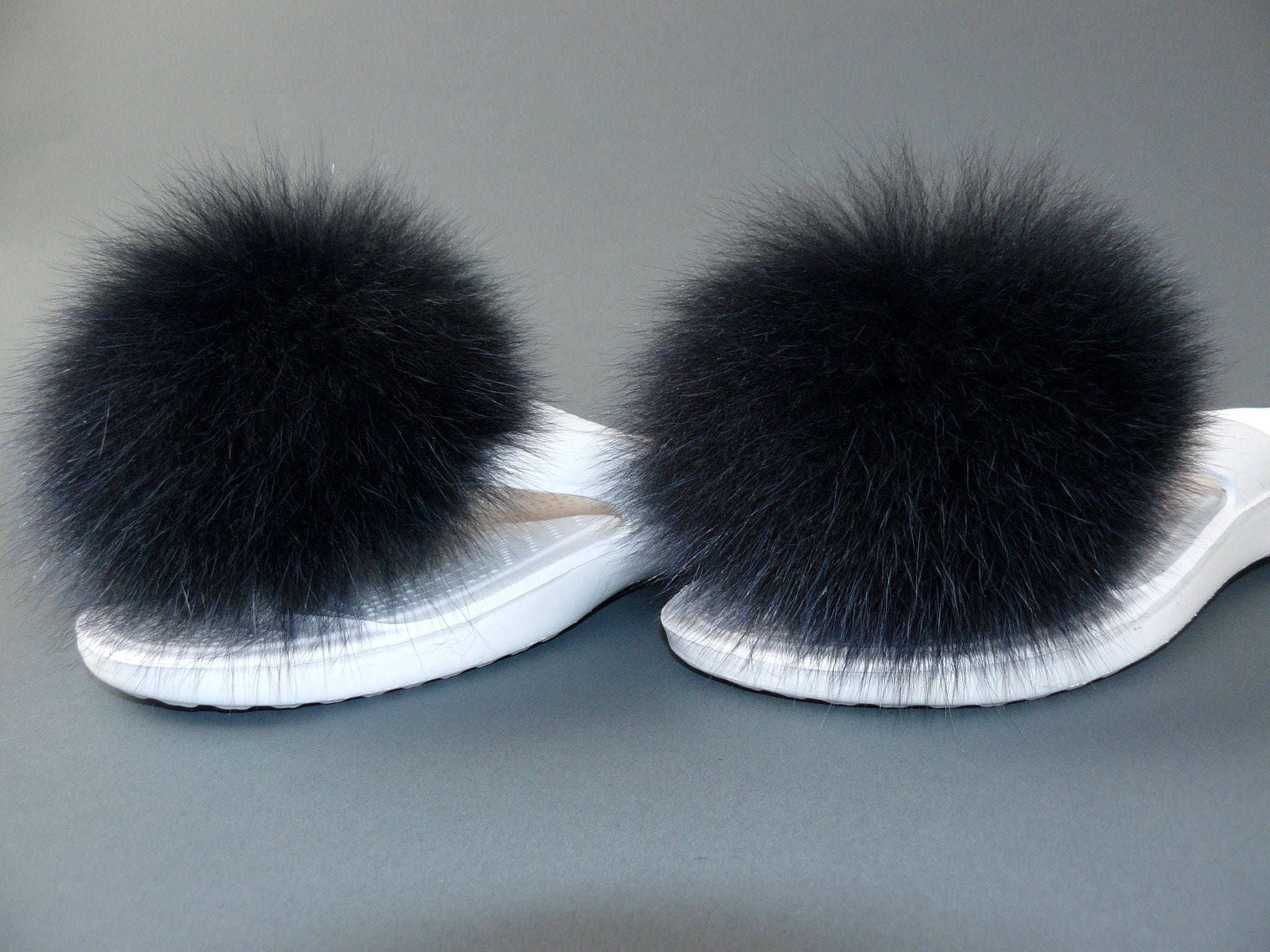 Fur shoe clips Real fox fur pom pom shoe clips shoe clip Etsy