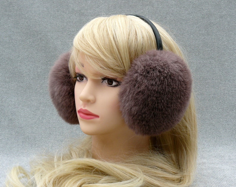 Rabbit Fur Ear Muffs Ear Warmers Warm Earmuffs Beige Etsy
