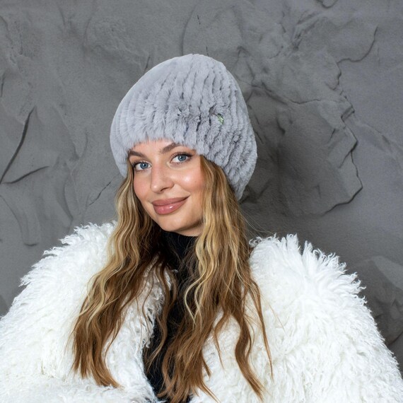 Knitted Fur Beanie Hat, Women display picture 1