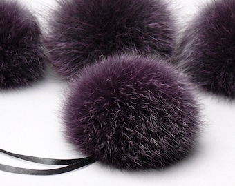 Echtpelz Pom Pom für Mütze, Pelzpompoms, Flauschiger Pom Pom Pom Pom, Fuchsfell Pom Pom, Echtpelz Pom Pom, Fuzzy Ball für Mütze, Pelzbommel