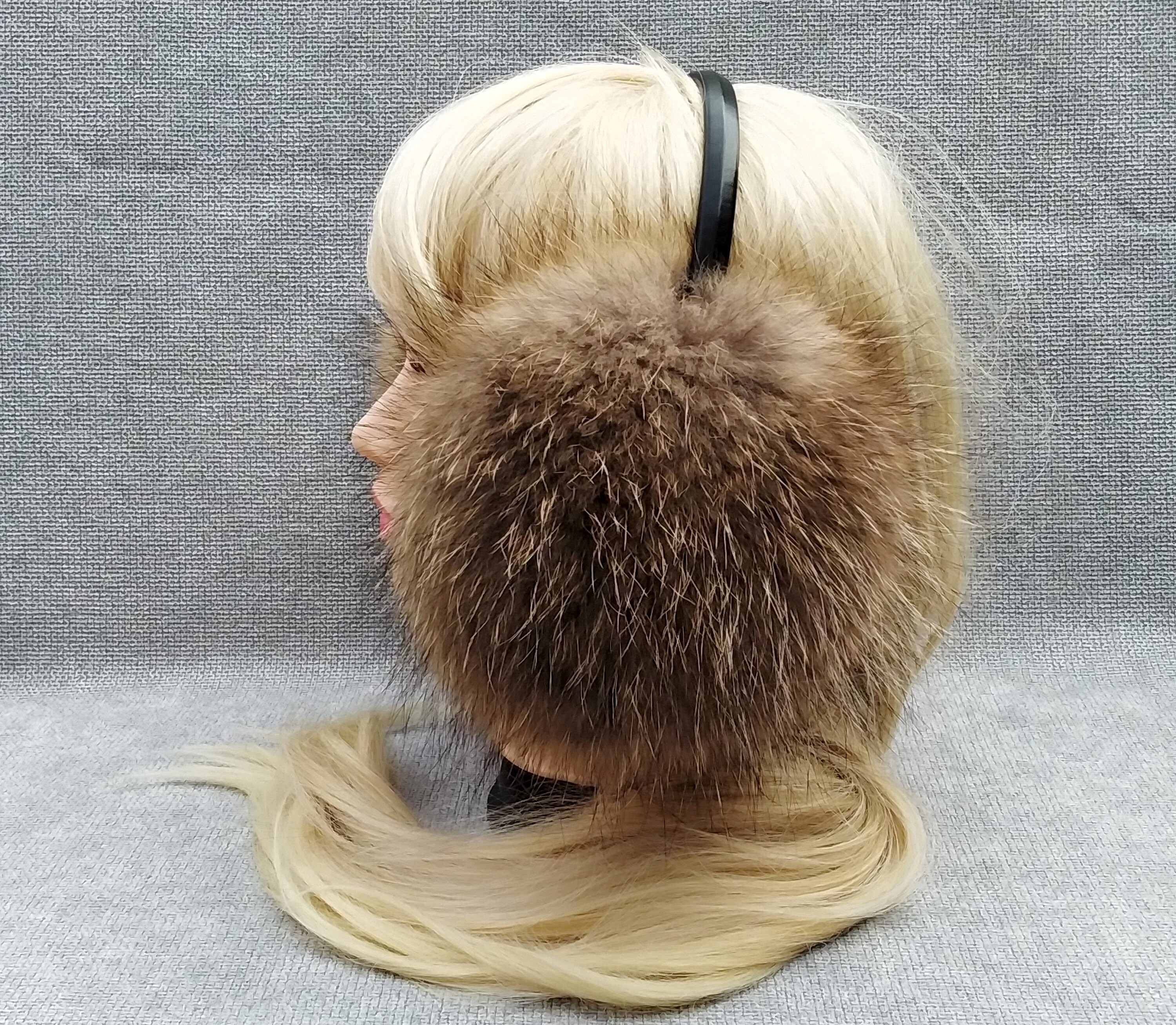 Beige Earmuffs Raccoon fur ear muffs Warm earmuffs Gift Etsy