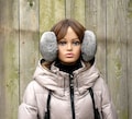 Grey real fur earmuffs, Warm fluffy ear muffs for women, Rabbit fur earmuffs, Fur ear warmers, Winter fur accessories, Warm fuzzy earmuff
