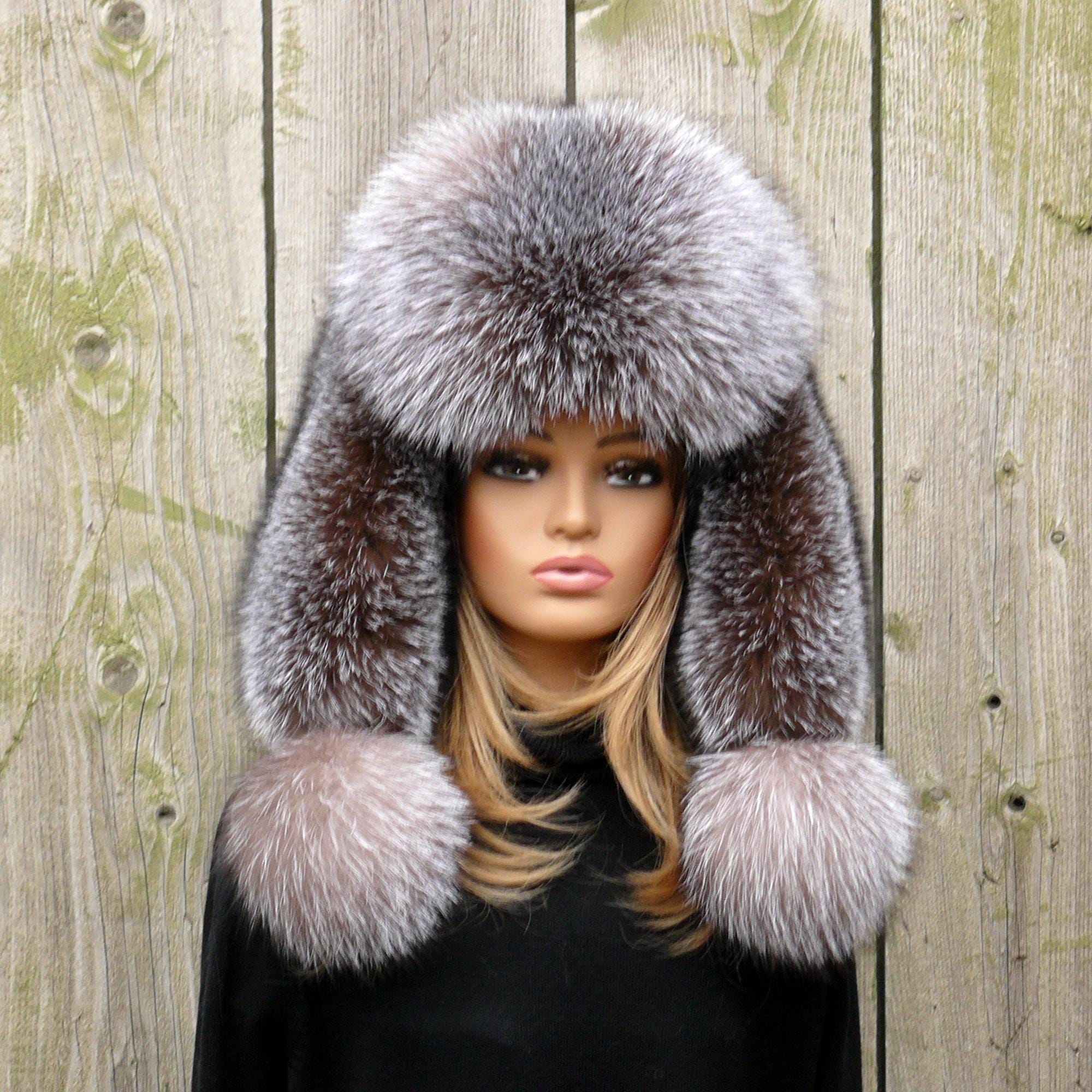 Winter Hats Bobcat Fur Hat Bobcat-Lynx Cat Fur Hat