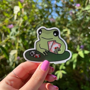 Poker Frog Vinyl Sticker