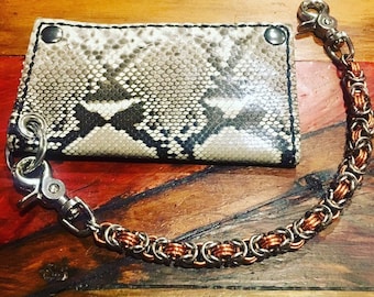 Cadena de cartera con tejido de malla bizantina