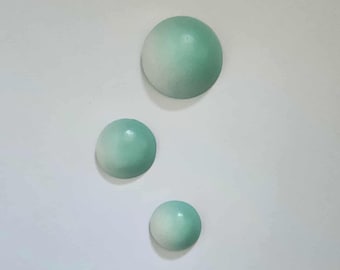 Retro Bubble Wall Plaques (two tone mint) - Vintage style chalkware to accompany Mid-century Mermaid and Fish, Lefton, Norcrest