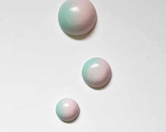 Retro Bubble Wall Plaques (Mint & Pink) - Vintage style chalkware to accompany Mid-century Mermaid and Fish, Lefton, Norcrest
