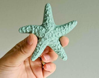 Kitsch Mint Starfish - Wall Plaque - Vintage style, Mid-century, Chalkware, Lefton, Norcrest, Mermaid, Bathroom decor, Tiki