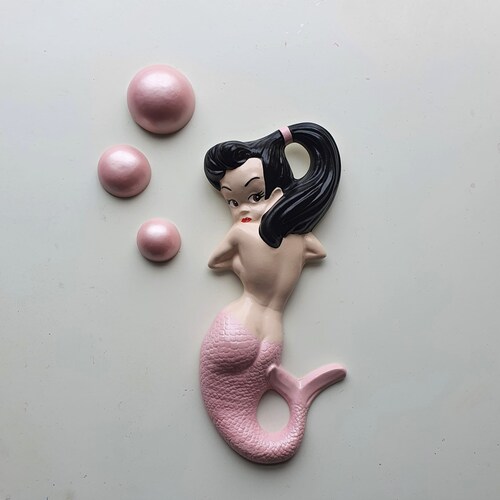 Vintage Black Chalkware Wall Decor Etsy