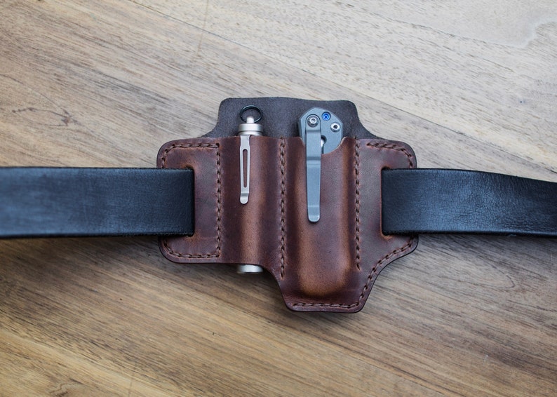 Classic Mini EDC Belt Pouch for Flashlight and Knife Etsy