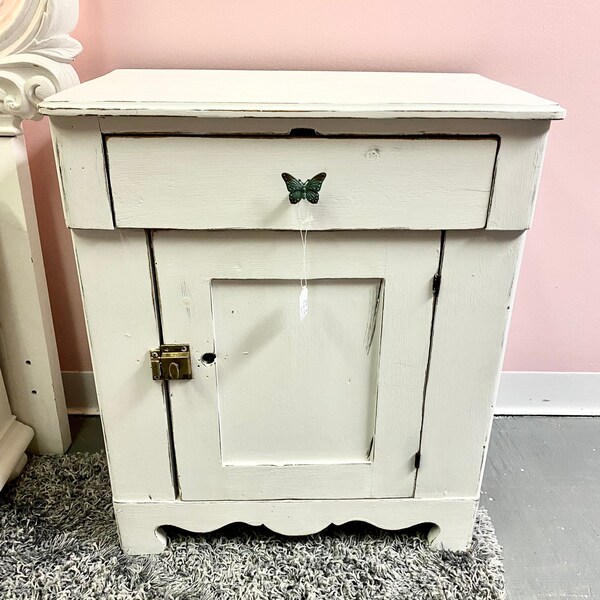 Distressed Nightstand Etsy
