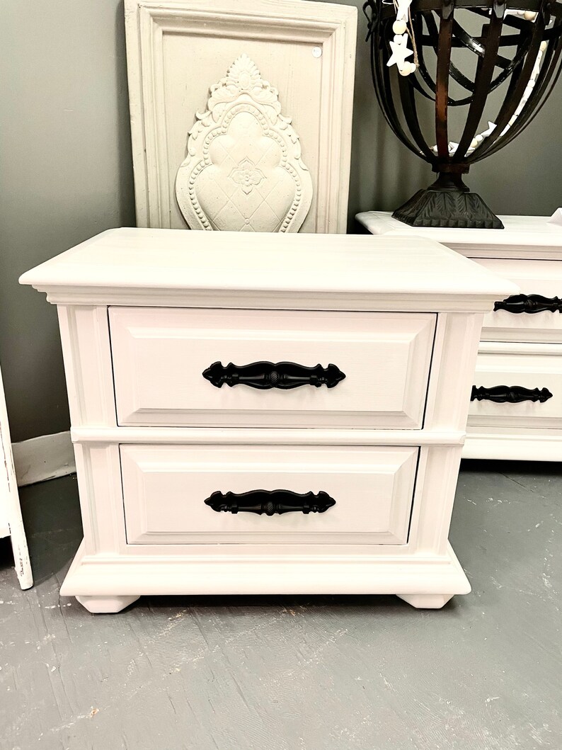 White Vintage Nightstand please Read Description Etsy