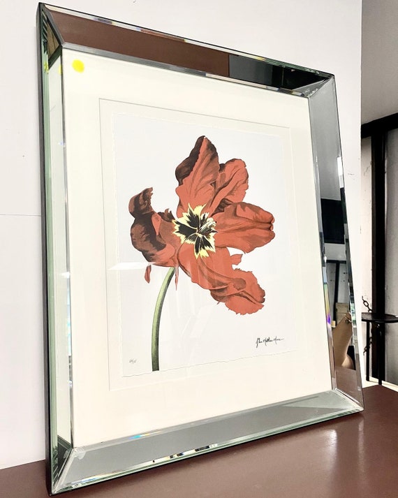 beautiful-large-flower-wall-art-with-mirrored-frame-please-etsy