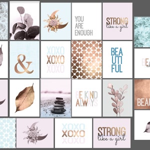 Girl Bedroom Decor, Girl Room Print Set, Printable Wall Art Set, Blush ...