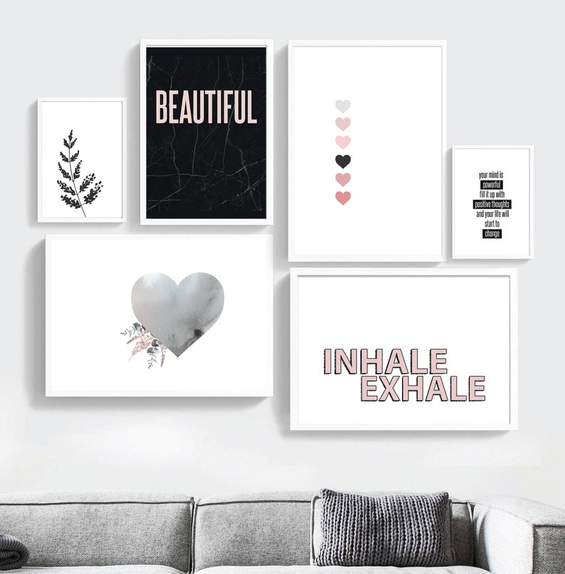 18 Blush Pink Wall Art Set Pink Wall Decor Girl Print Etsy