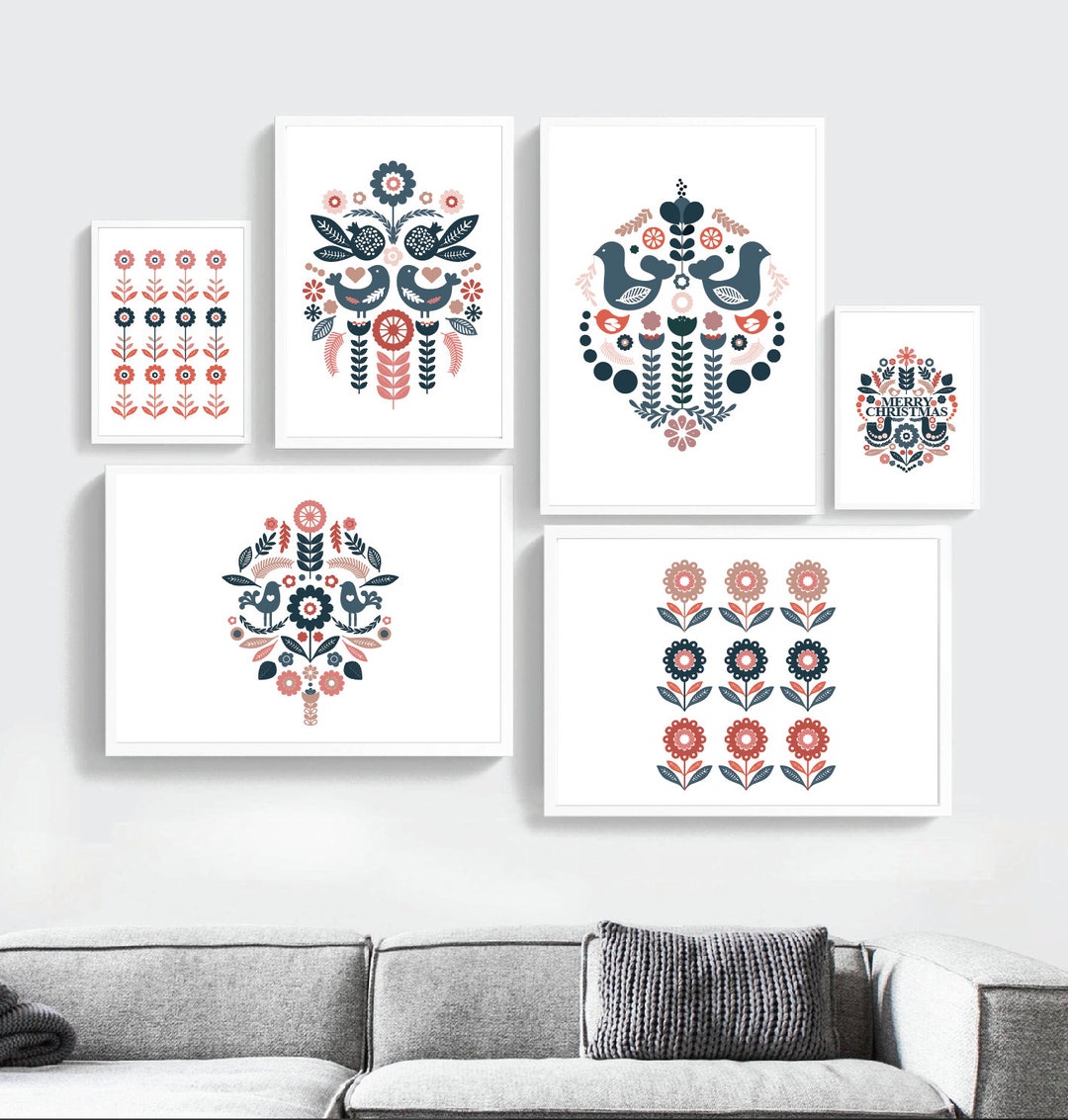 Image showcasing Nordic Wall Art Set, Minimal Scandi Decor, Mid Century Print Set ...