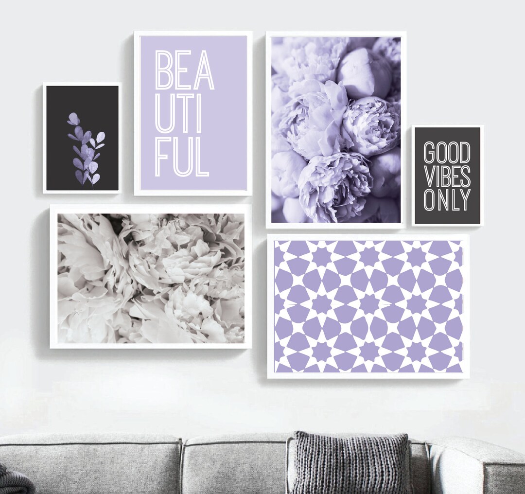 28 Purple Wall Art Set Purple Wall Decor Set Girls (Instant Download) Etsy