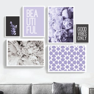 28+33 Purple Wall art Set, Purple wall Decor set, Girls room decor, Girl bedroom wall art, Purple prints, Printable wall art, Purple Prints