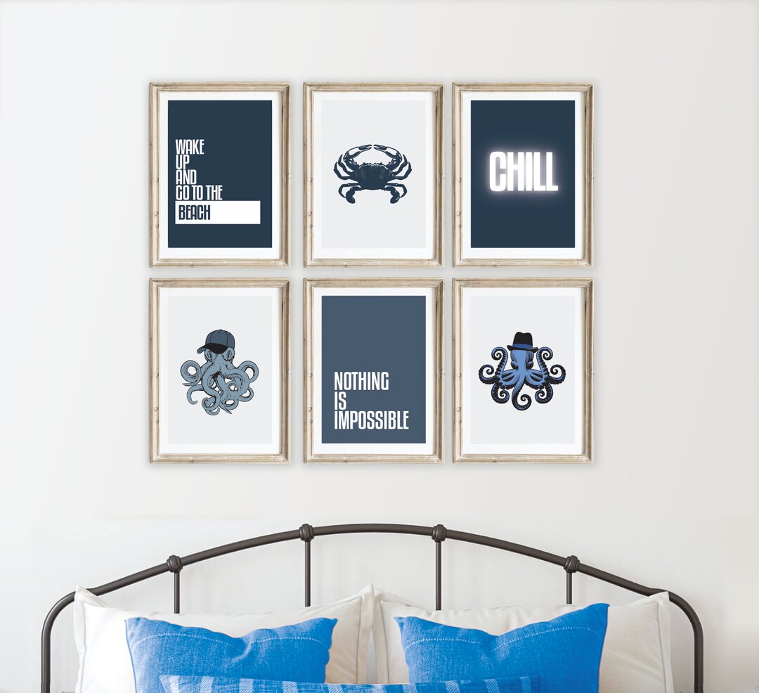 Boy Room Decor, Teen Boy Wall Art, Beach Print Set, Costal Printable ...