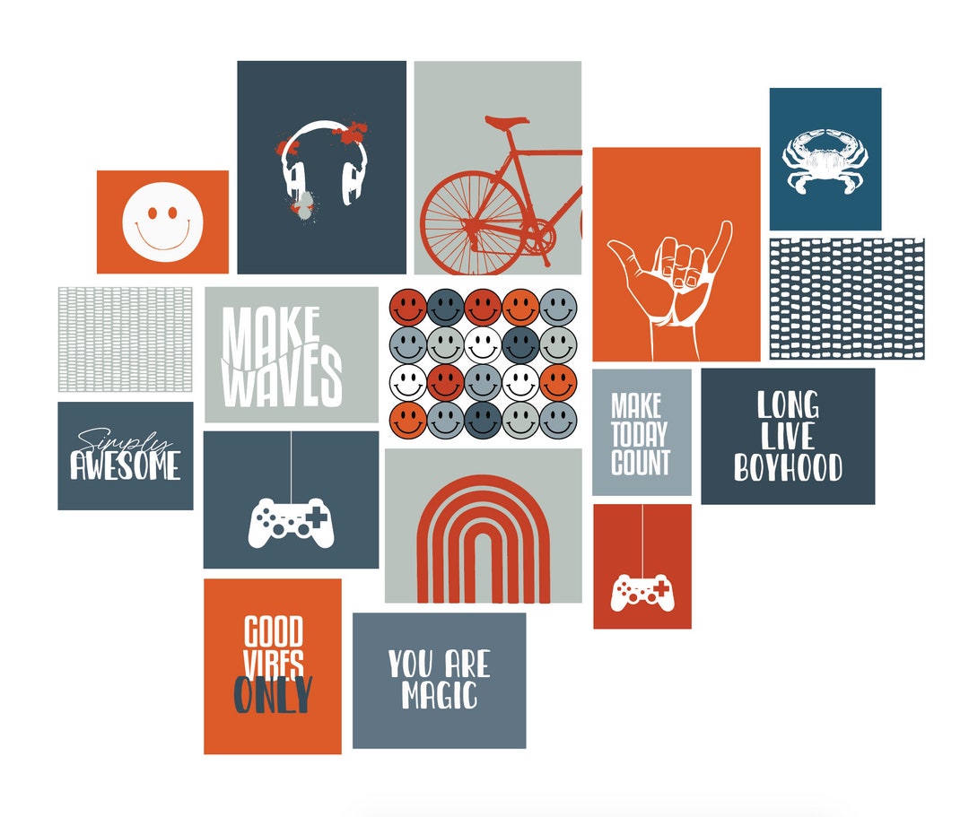 29 Printable Wall Art Teen Boy Room Decor Set Inspirational - Etsy