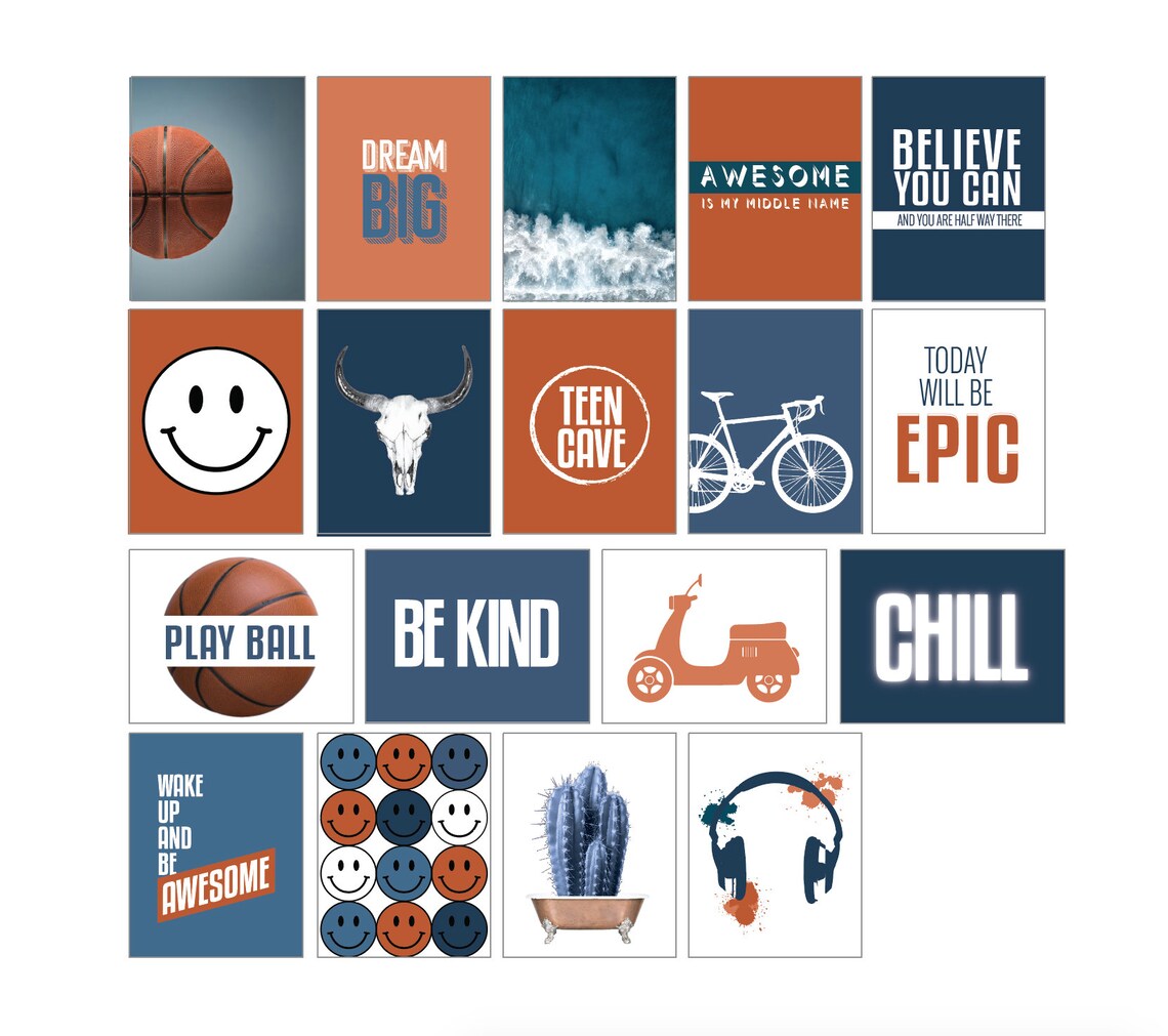 Boys Room Wall Art Boys Room Print Set Teen Boy Wall Decor - Etsy
