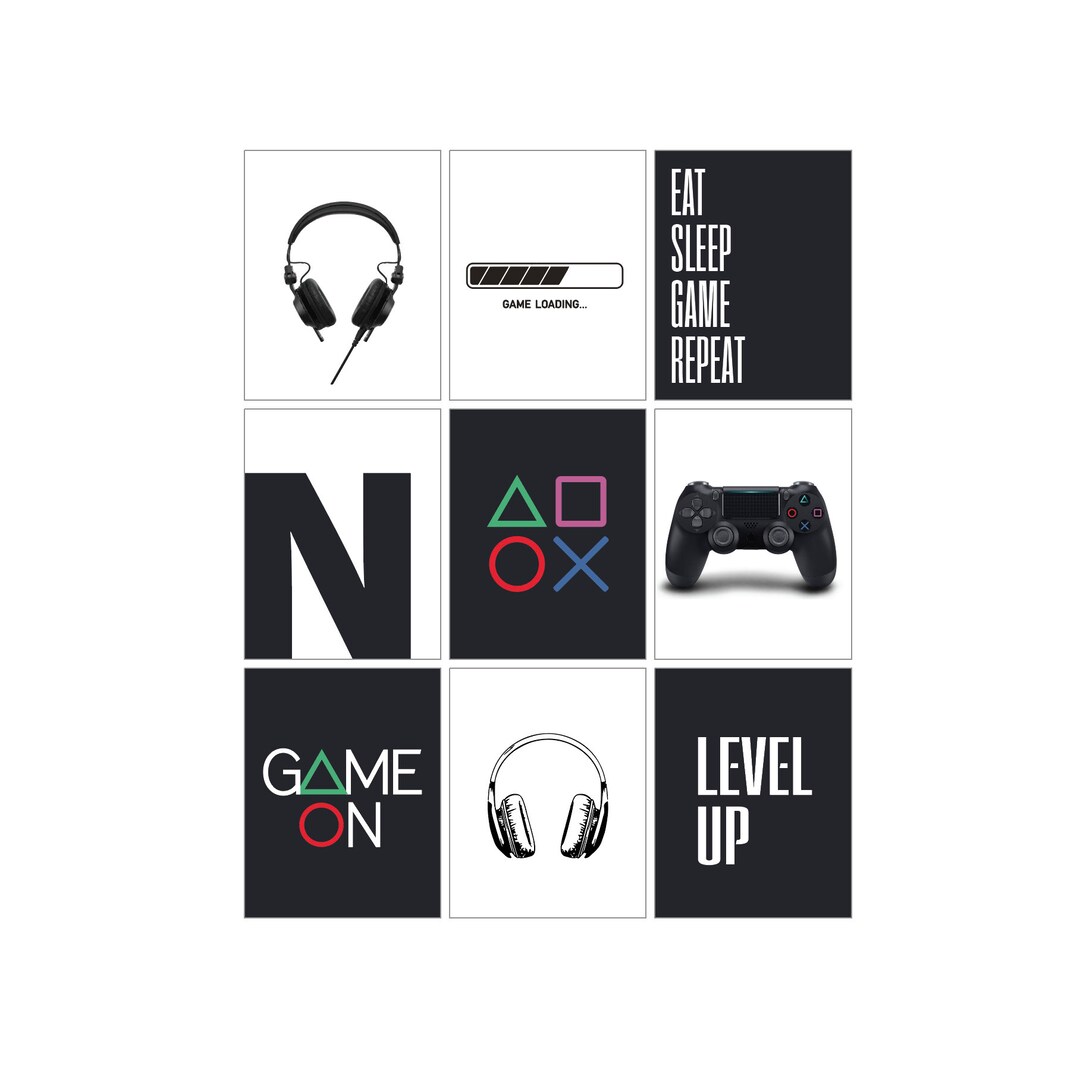Gamer Wall Art, Wall Art, Gamer Room Print Set, Teen Bedroom Decor ...