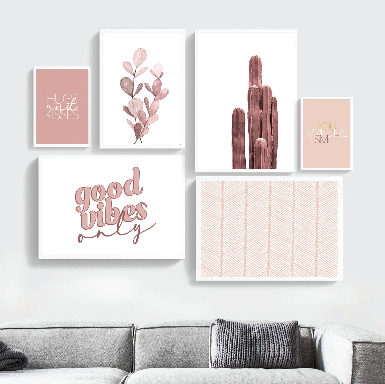 12 Set of Nature Pink and Green Prints, Girl Bedroom Printable Wall Art,  Teen Girl Wall Decor Set, Natural Prints Bundle, Collage Print Set 