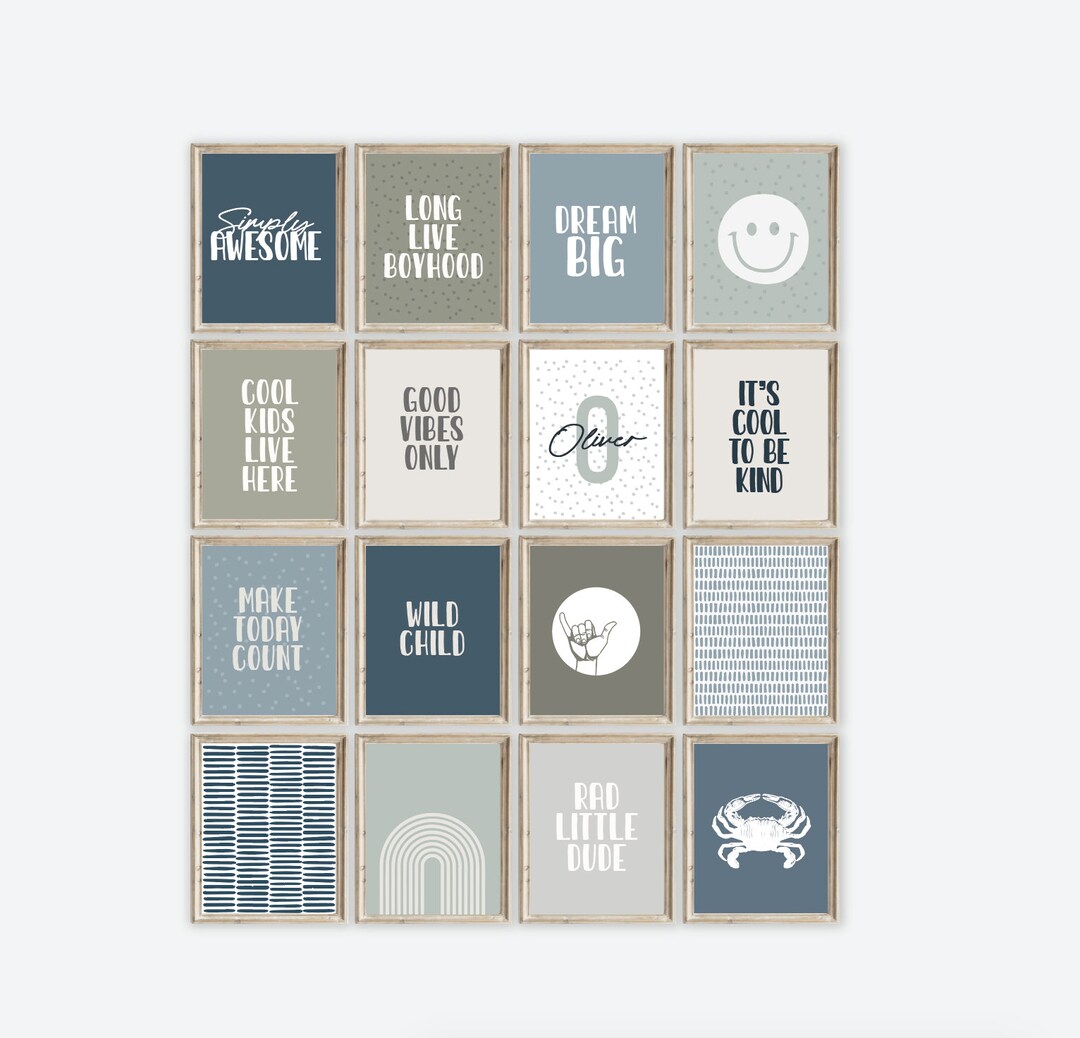 20 Boy Room Decor Set, Printable Wall Art Set, Nursery Wall Art, Big ...