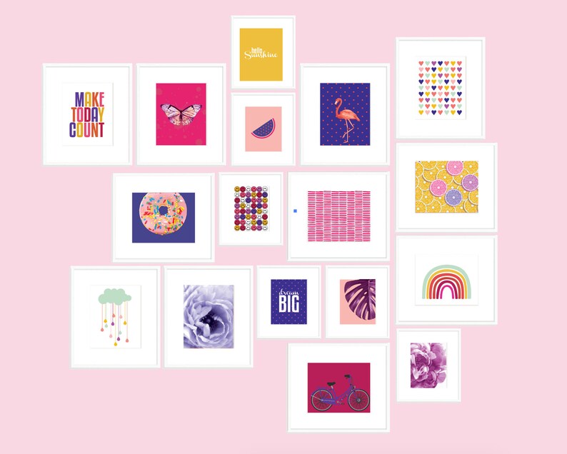 30 Teen Room Wall Art Set Girl Room Colourful Wall Decor Etsy