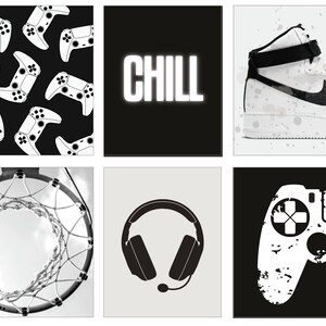 Gamer Poster Set – Schwarz-Weiß, Spruch-Motive, Wanddeko Für Jungen Schlafzimmer, Gaming Room