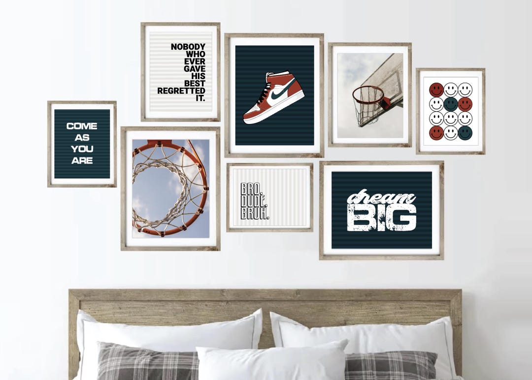 39 Teen Room Wall Decor, Teen Room Wall Art, Boys Basketball Decor