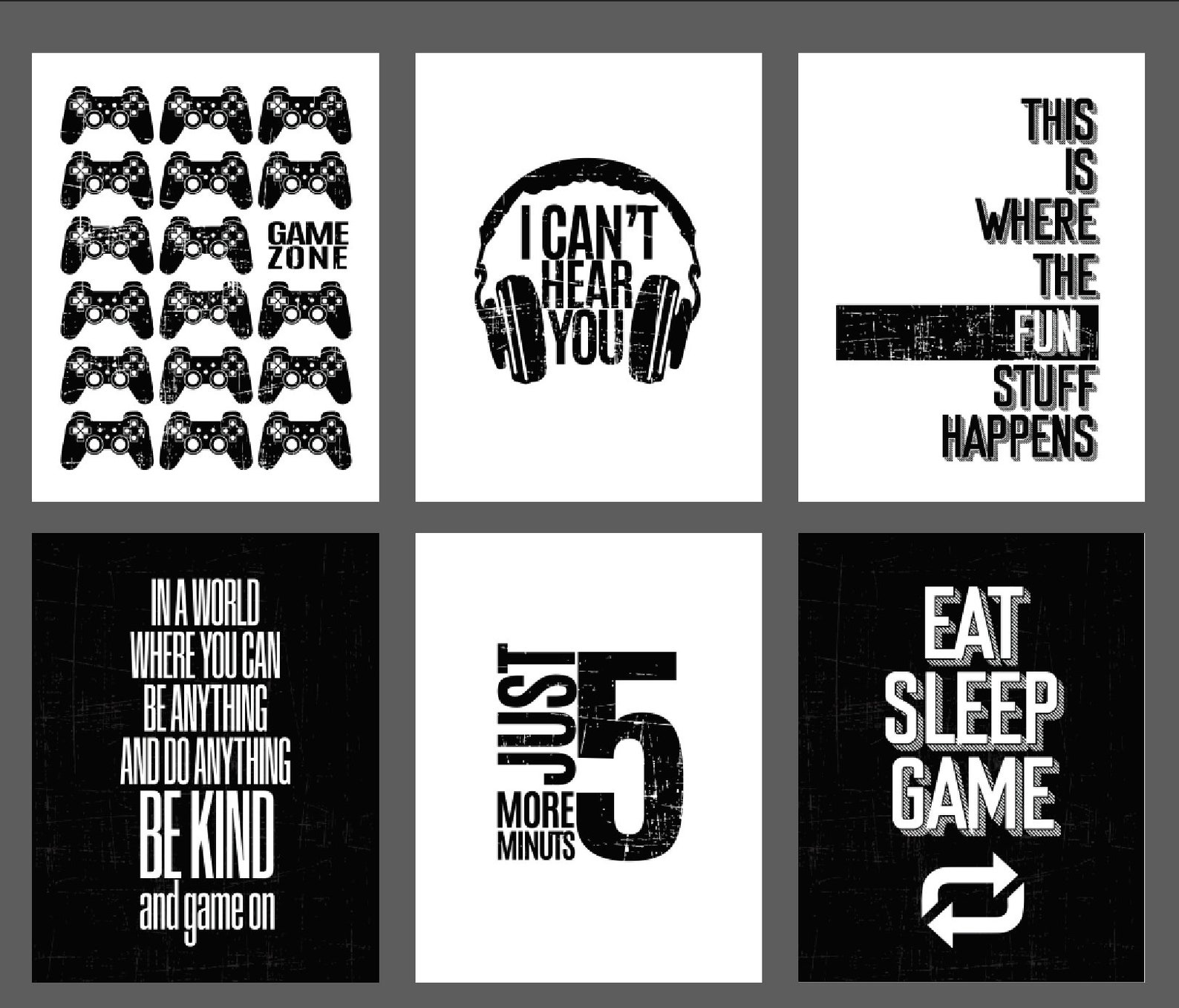 20 Gamer Wall Art Set Gamer Printable Poster Gamer Decor Etsy