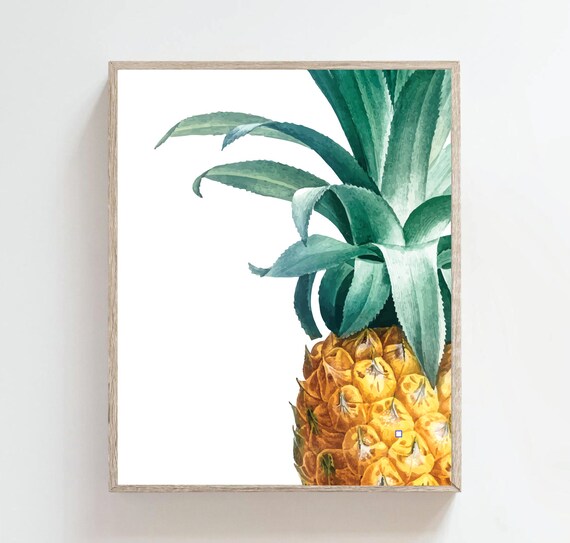 Pineapple Print Pineapple Wall Art Tropical Decor Fruit Artwork