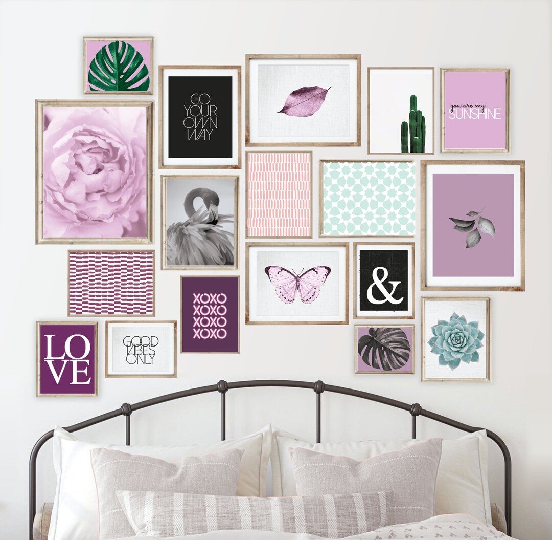 20 Blush Pink Teen Girl Print Set, Printable Wall Art Bundle, Girl ...