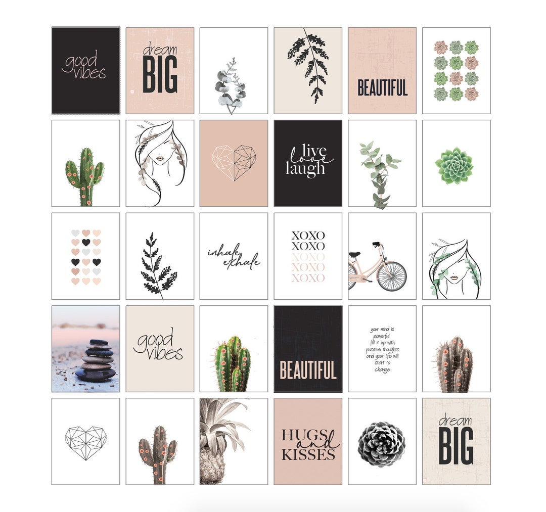 30 Blush Pink Teen Girl Print Set, Printable Wall Art Bundle, Girl