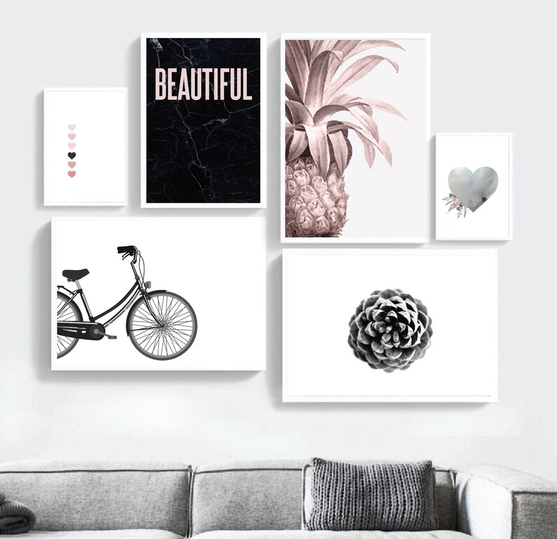 18 Blush Pink Wall Art Set Pink Wall Decor Girl Print Etsy