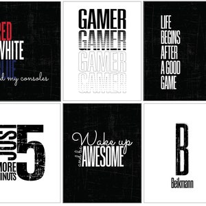 20 Gamer Wall Art Set, Gamer Printable Poster, Gamer Decor, Teen Boy ...