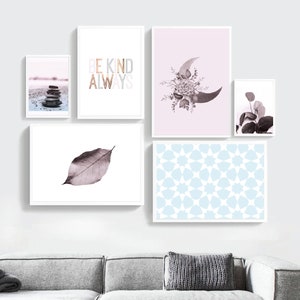 Girl Bedroom Decor, Girl Room Print Set, Printable Wall Art Set, Blush ...