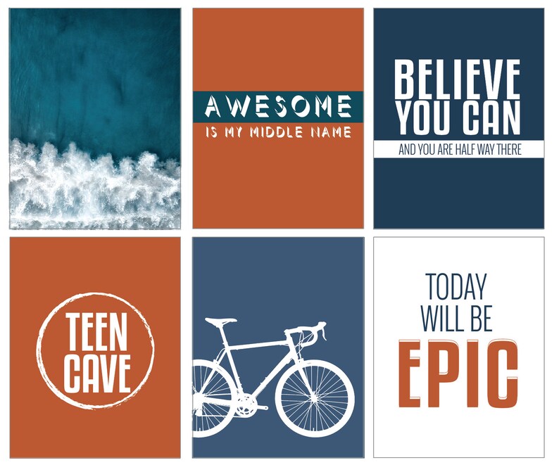 Boys Room Wall Art Boys Room Print Set Teen Boy Wall Decor Etsy