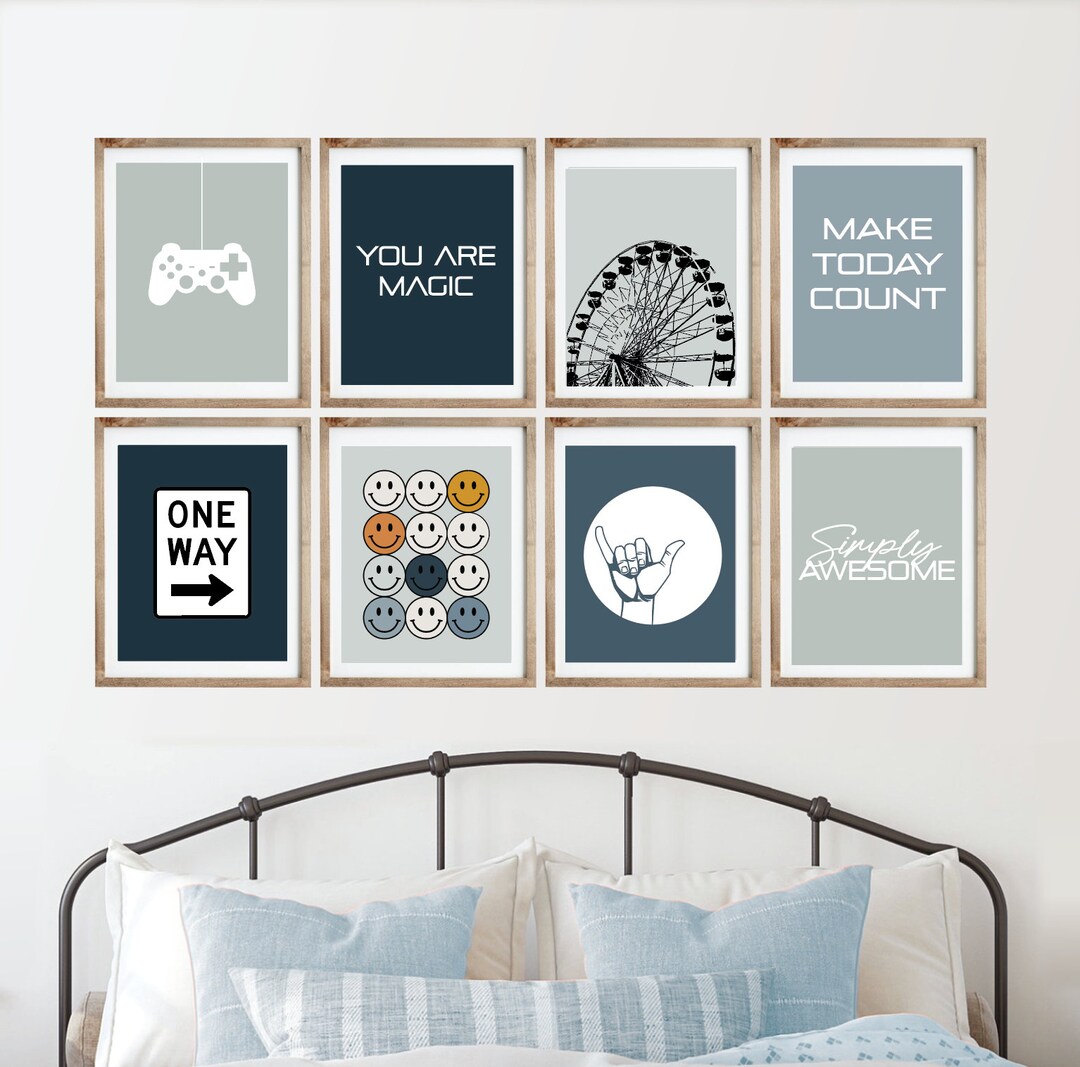 20 Teen Boy Room Decor Set, Printable Wall Art Set, Teen Room Wall Art ...