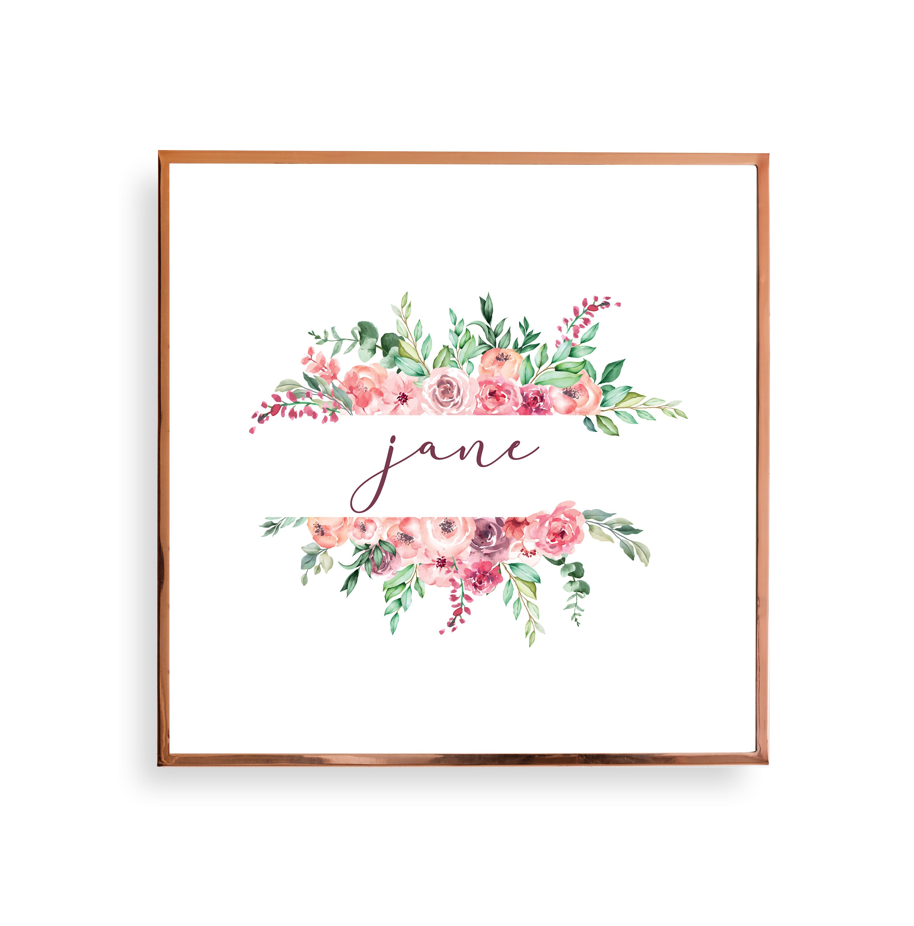 Personalised Nursery Wall Art Rustic Floral Nursery Decor Etsy