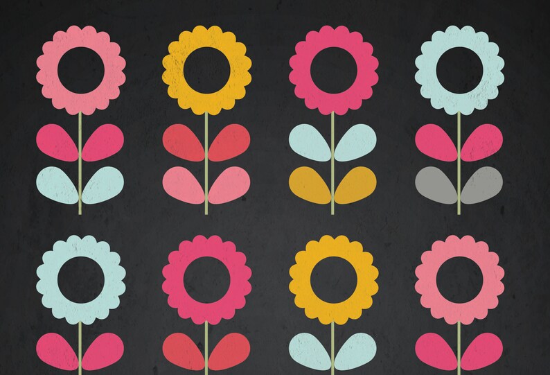 Retro Floral Wall art Instant Download Printable wall Decor Etsy