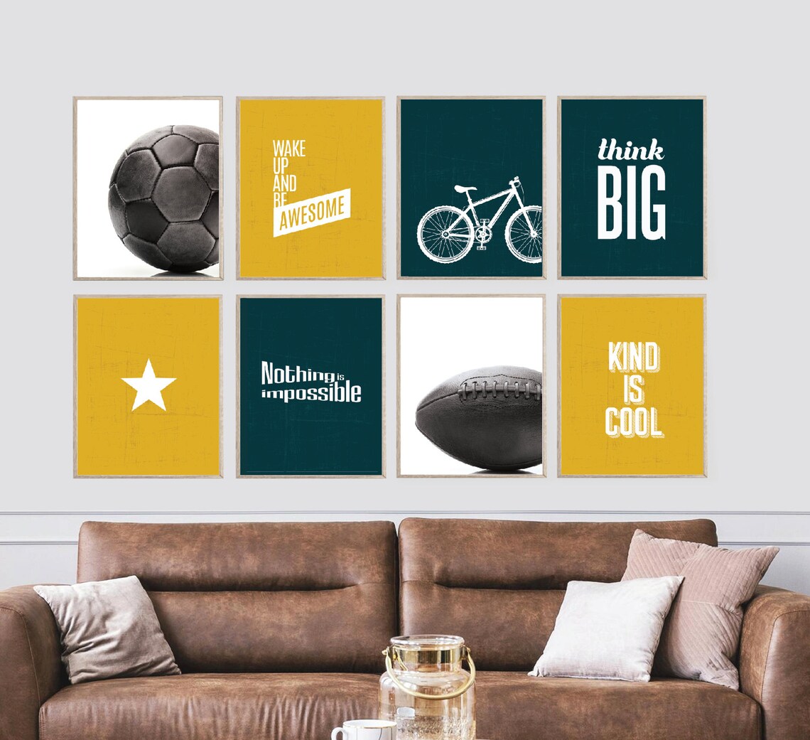 8 Sport Printable Wall Art Set Teen Boy Room Decor Set | Etsy