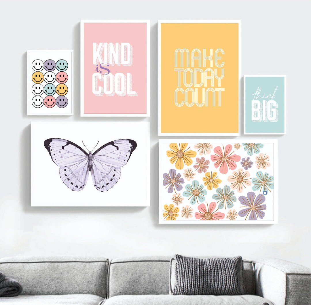 Blush Pink Wall Art, Girl Room Wall Decor Set, Girl Bedroom Art Set