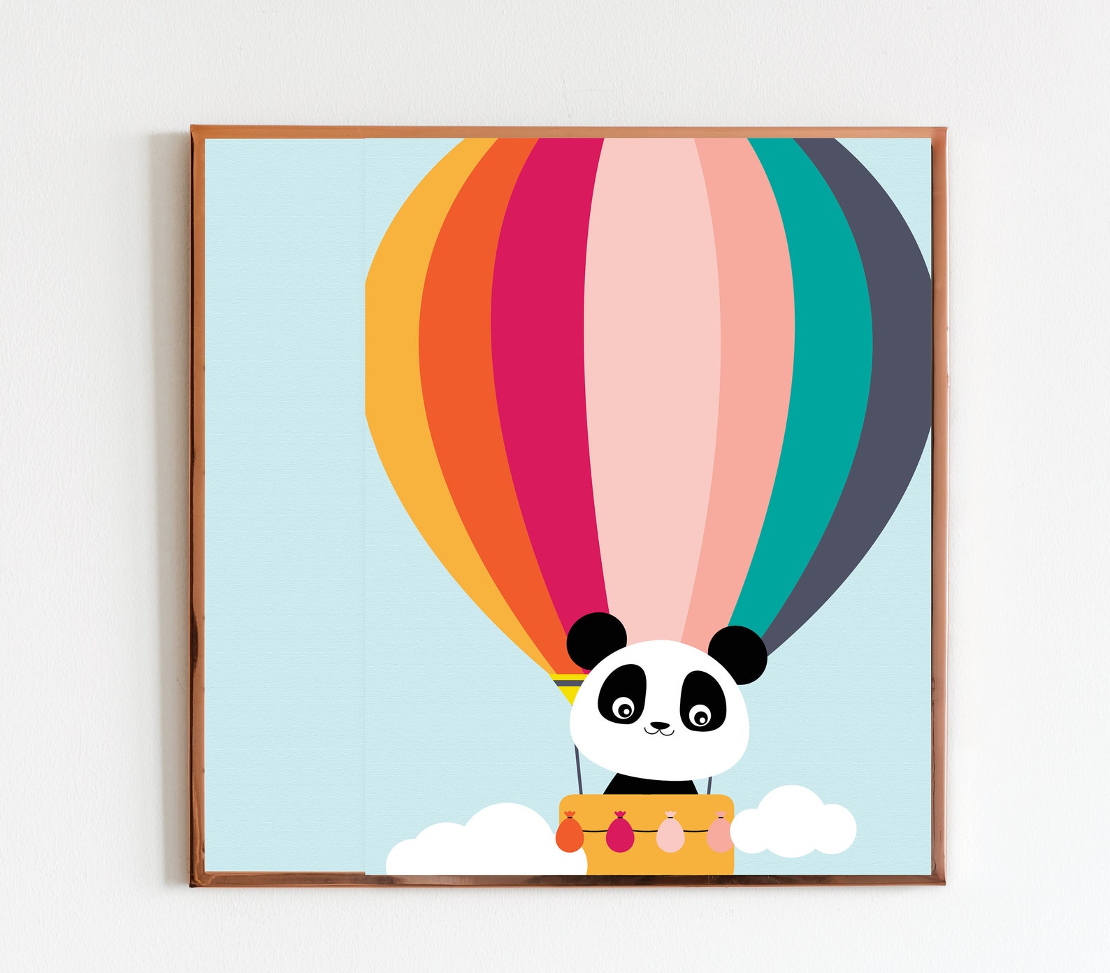 Hot Air Balloon Nursery Wall Art Baby Cow Printable Wall Art Etsy